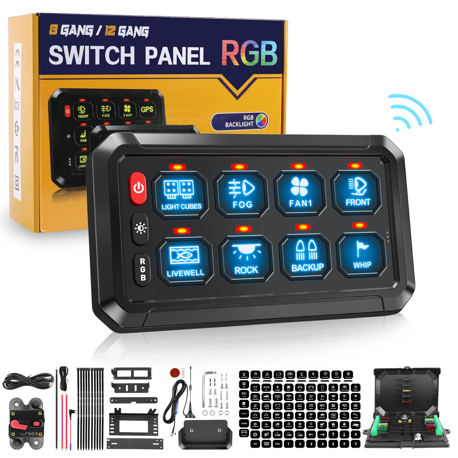 6/8/12 Gang APP/Wireless/Remote Control ON/OFF Switch Panel For Ford F150 F-150
