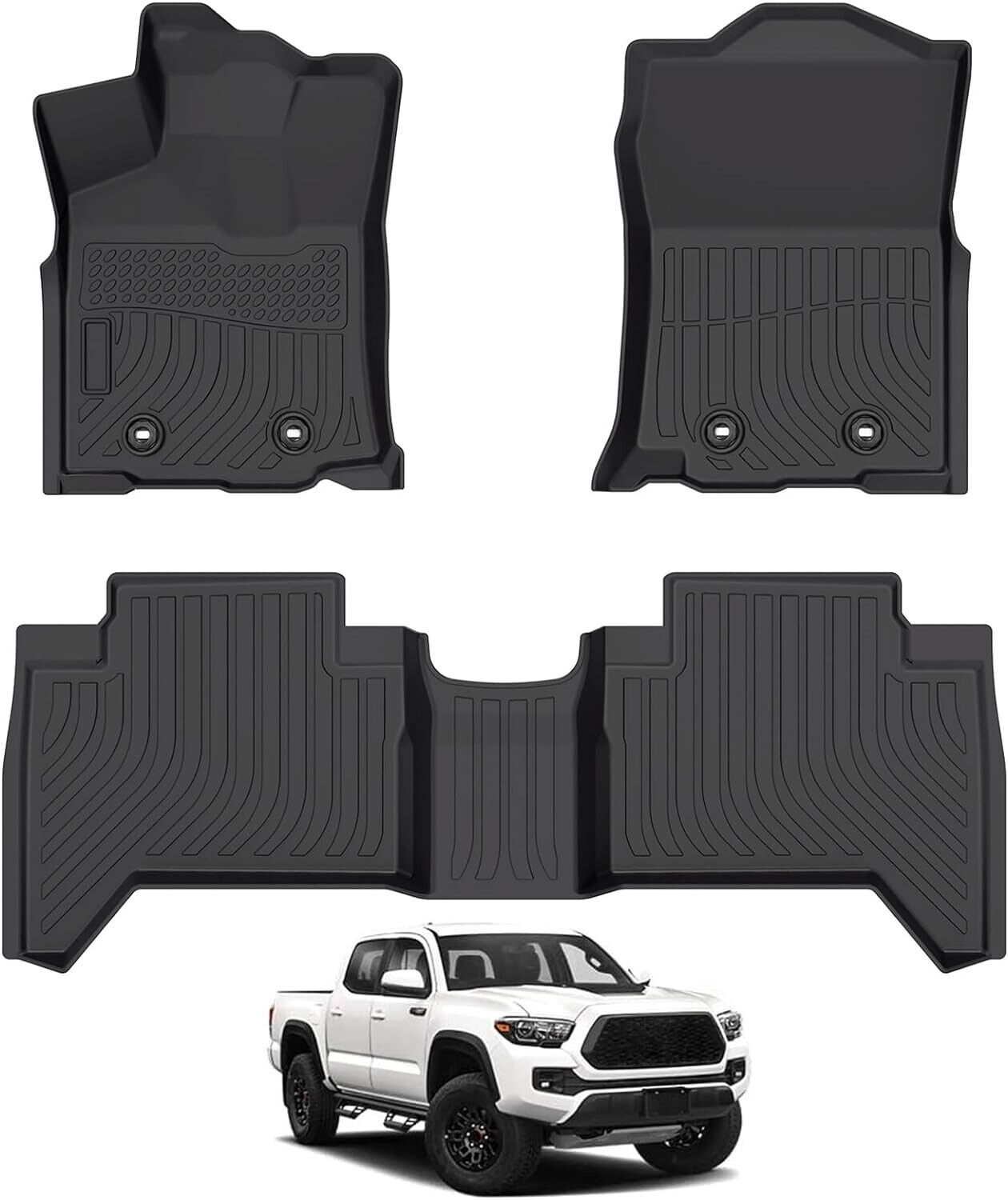 For 2018-2023 Toyota Tacoma Double Cab Floor Mats Liners 3D TPE All Weather 