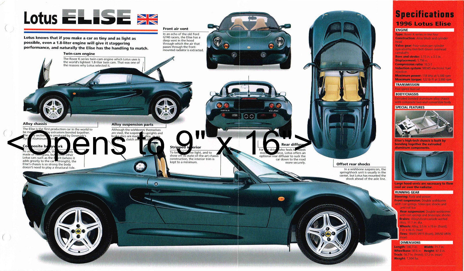 1996 / 1997 LOTUS ELISE IMP Brochure