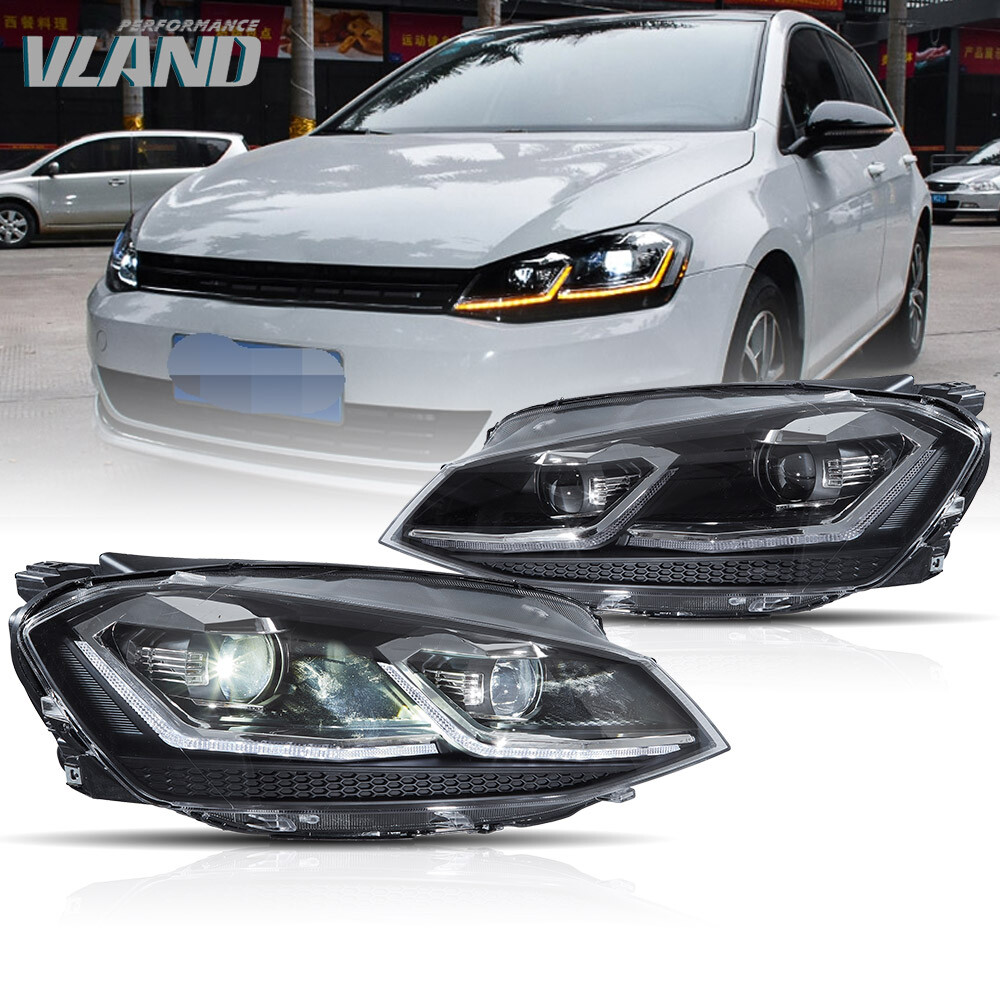 For 2013-2018 VW Volkswagen Golf 7 LED Headlights Assembly w/Sequential Lamps