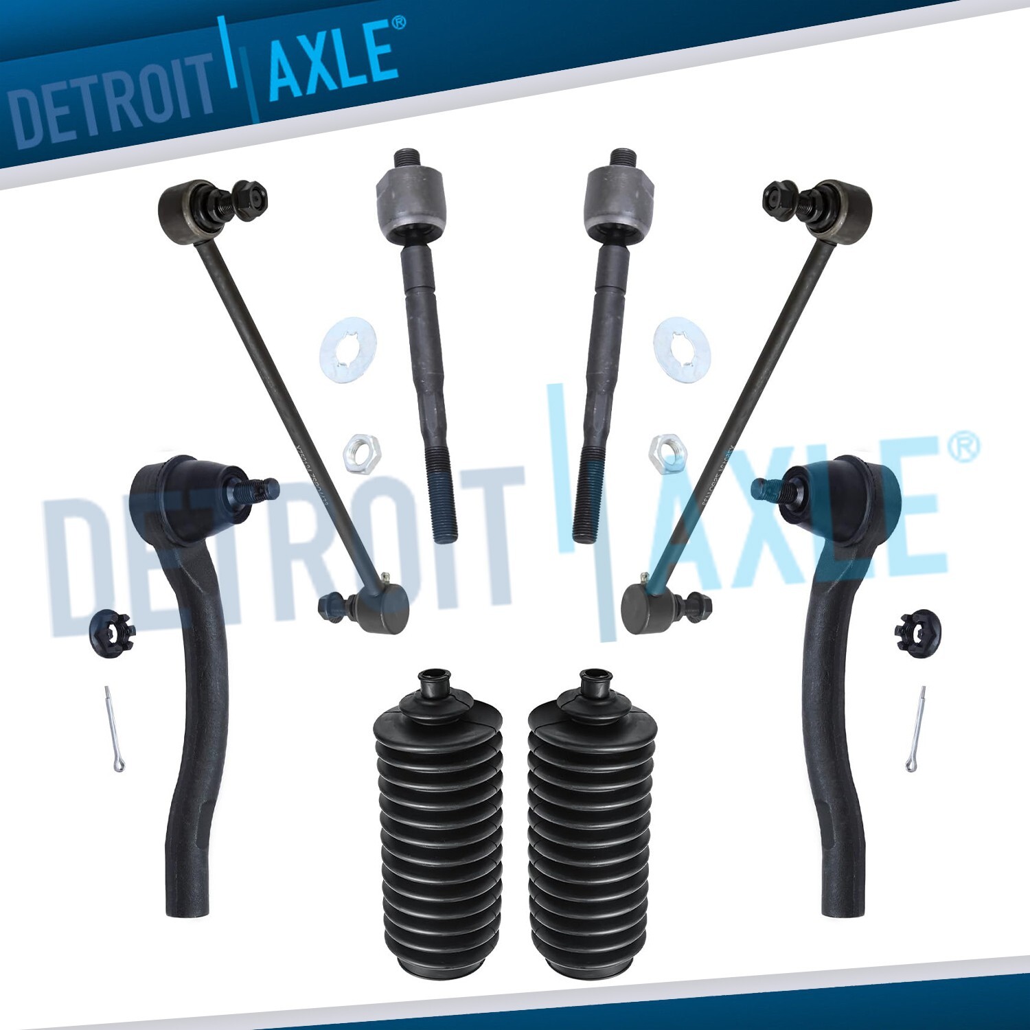 8pc Front Inner Outer Tie Rod Ends Stabilizer Sway Bars for 2007-2013 Acura MDX