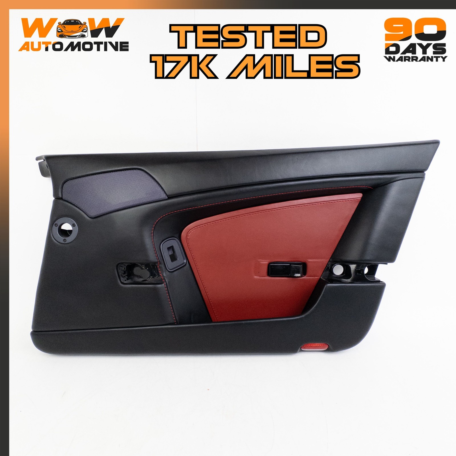 06-16 ASTON MARTIN V8 VANTAGE RIGHT INTERIOR DOOR COVER PANEL BLACK RED OEM