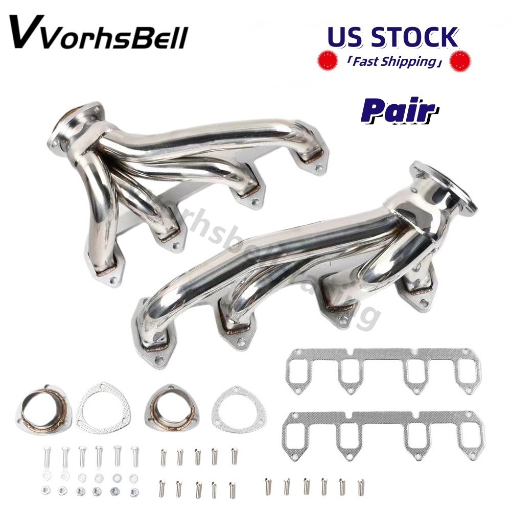 Pair Shorty Hugger Headers Stainless for Ford Big Block FE 330 360 390 428 V8 US