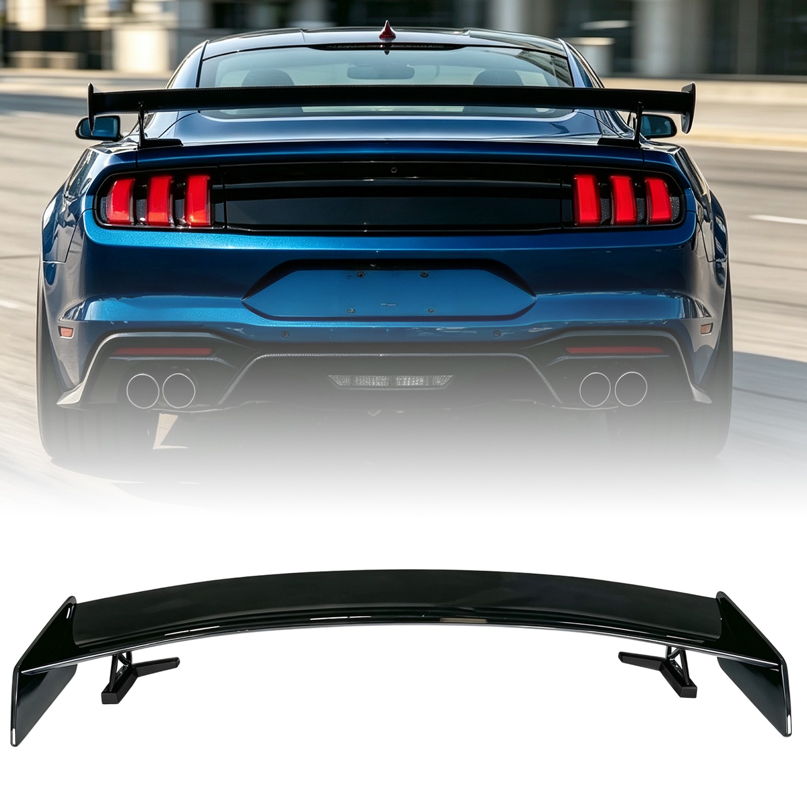 For 2015-2023 Ford Mustang GT500 Style Gloss Black Rear Trunk Spoiler Wing NEW