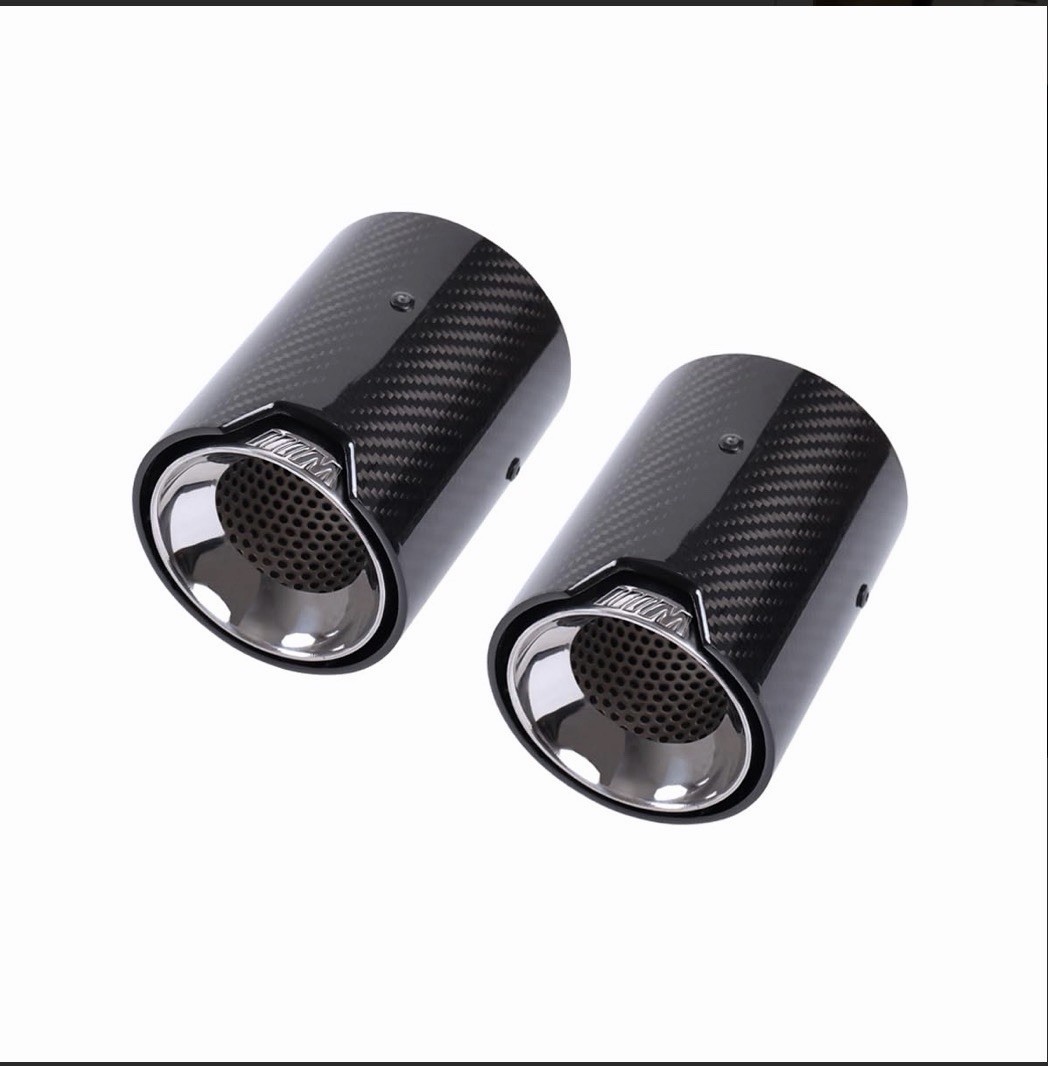 BMW M Performance Tips Carbon Fiber With Chrome Pair