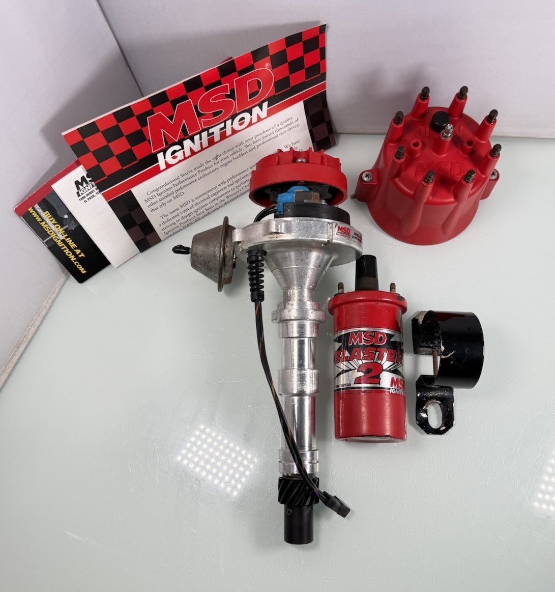 MSD #8363 Cadillac V8 Pro Billet Distributor w/ Cap & MSD Blaster 2 Coil #8202