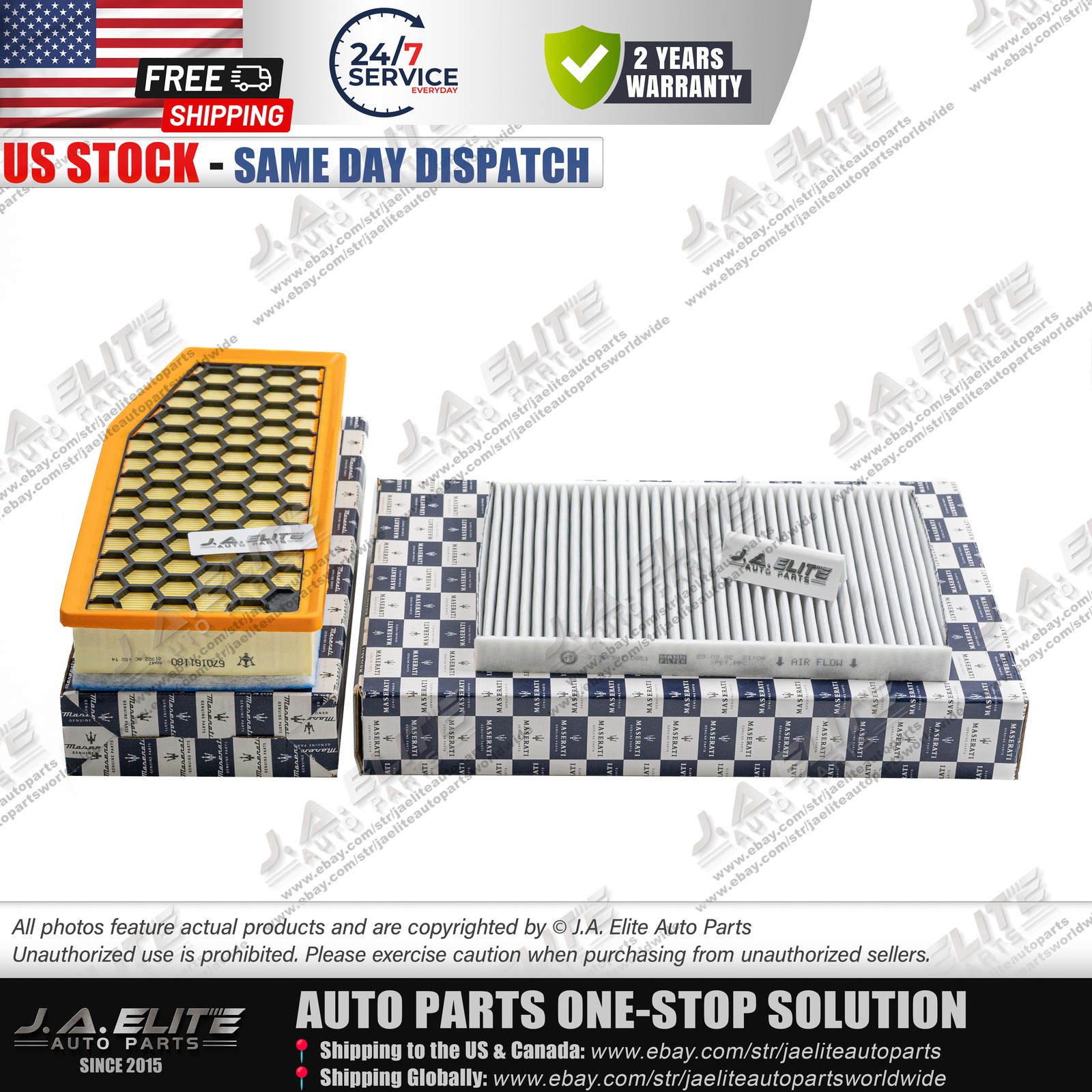 2pcs Air & Pollen Filter for Maserati Grecale 2.0 I4 (2023+) 670161180 673013332