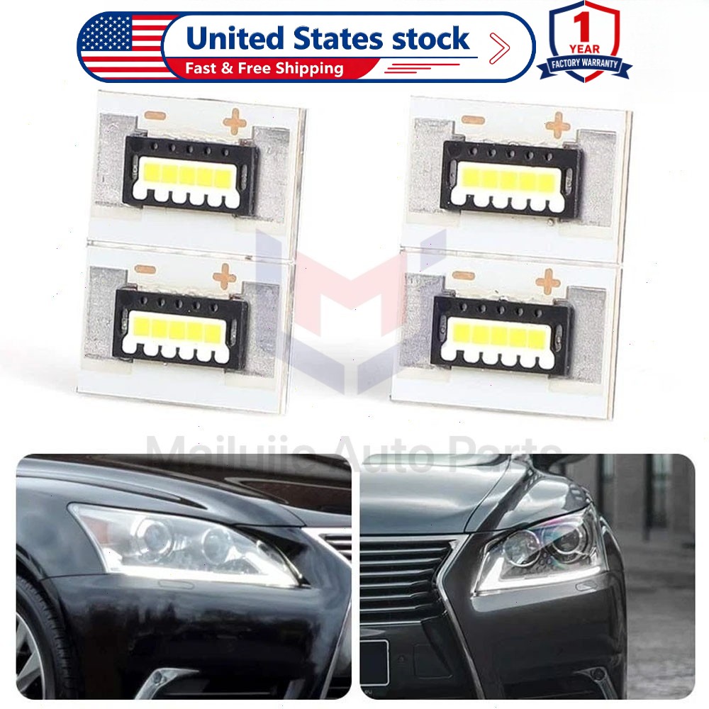 4PCS White Headlight DRL Angel Eye LED Board Chips For Lexus LS460 2013-2016