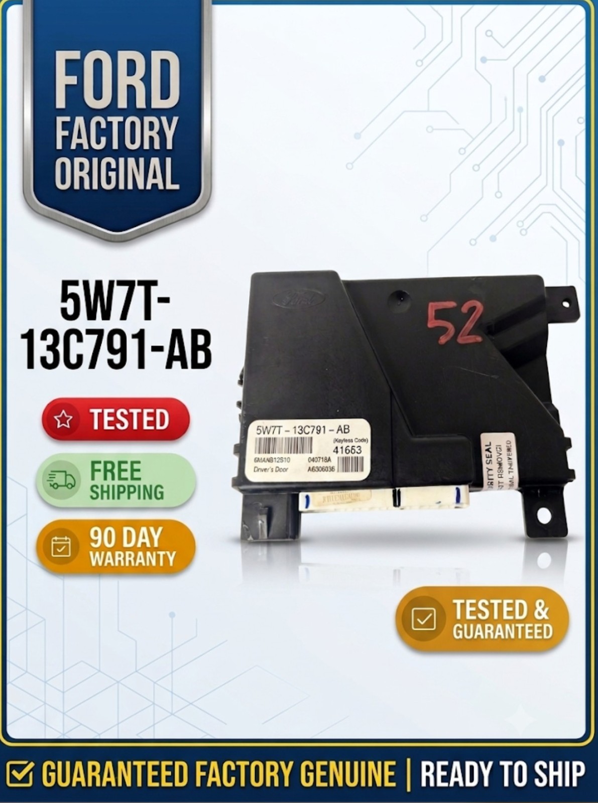 03-05 MERCURY GR MARQUIS/FORD C VIC KEYLESS ENTRY CONTROL MODULE 5W7T-13C791-AB 03-05 MERCURY GR MARQUIS/FORD C VIC KEYLESS ENTRY CONTROL MODULE 5W7T-13C791-AB