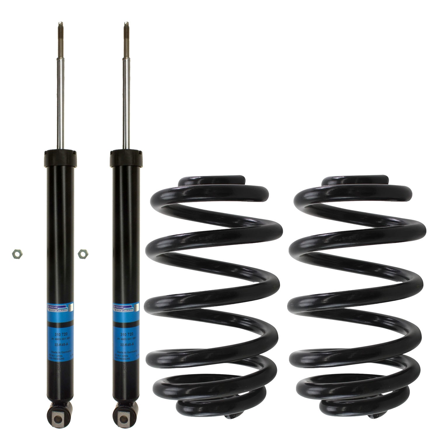 Sachs Rear Shock Absorbers & Lesjofors Coil Springs Kit for BMW E83 X3 AWD 06-10