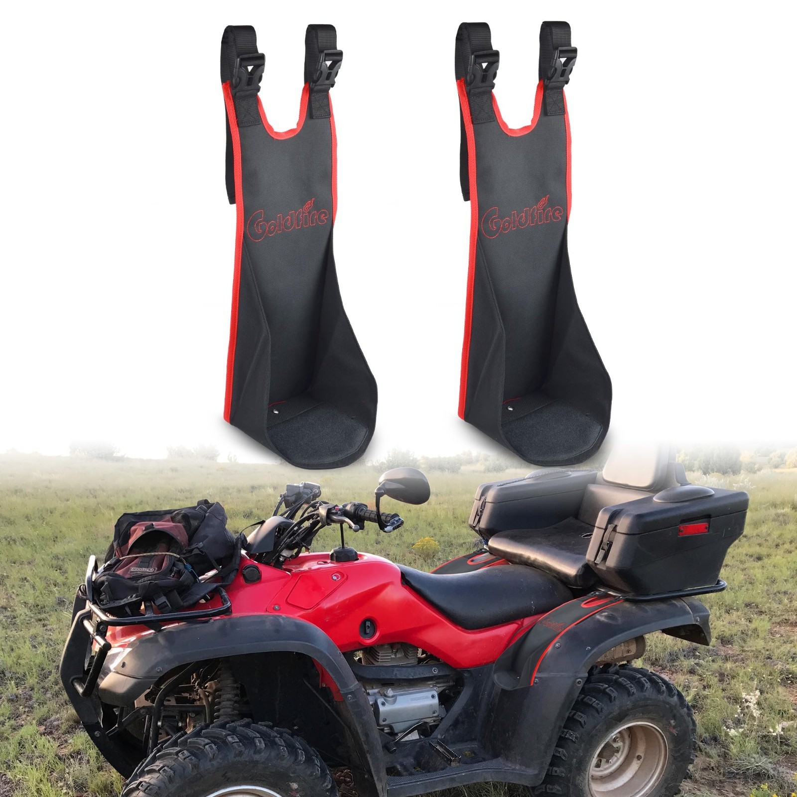 Universal Adjustable ATV Rear Passenger Foot Rest Pegs - Heavy Duty Foldable Acc