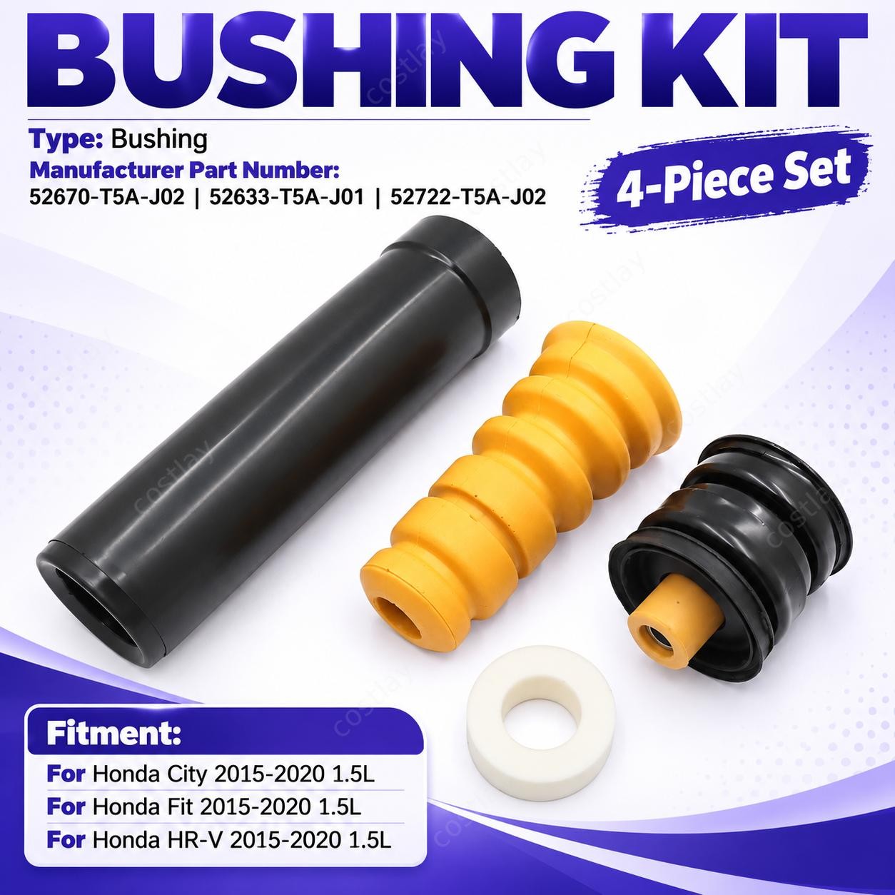 New Rear Shock Absorber Mounting Damper Kit Fits For Honda Fit City 2015-20
