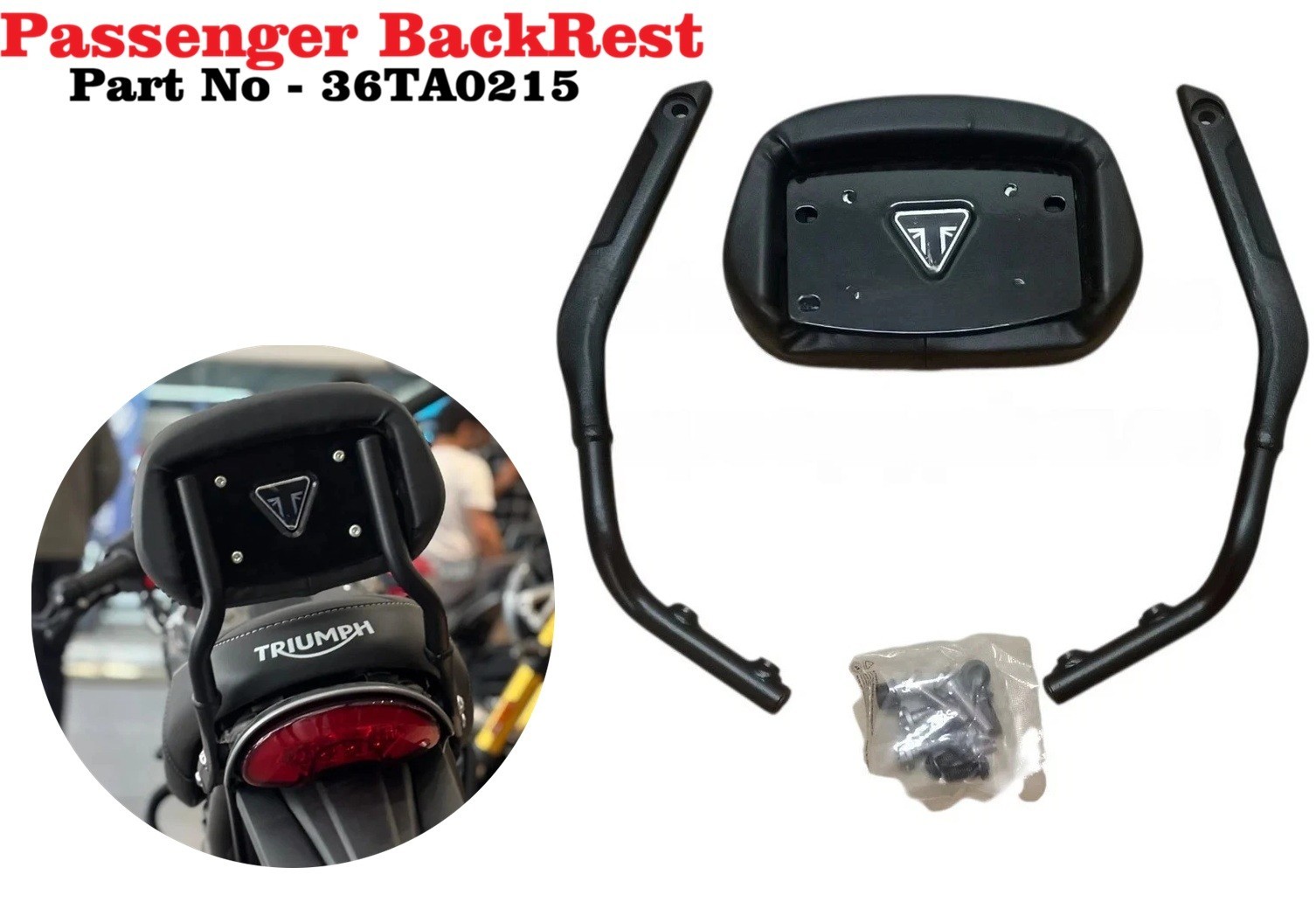 Passenger BackRest For Triumph Speed 400 / Scramble 400 (36TA0215)