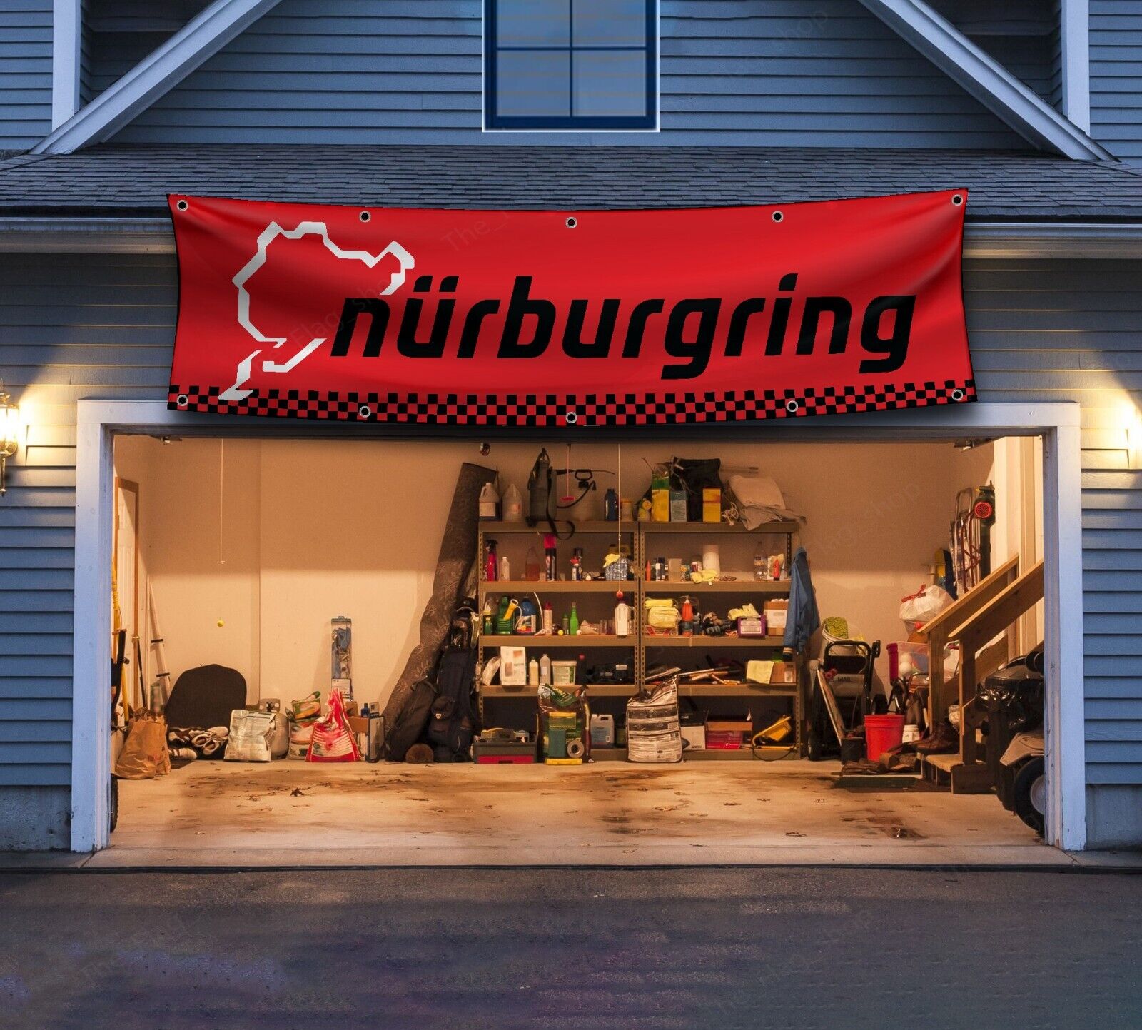 Nurburgring Banner Flag 2x8ft Motorsport Car Racing Man Cave Garage Wall Decor