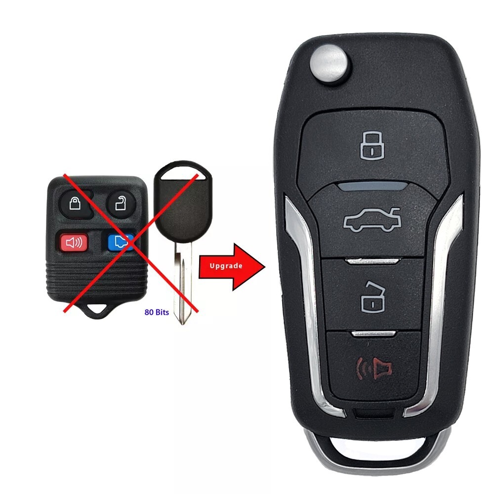 2013 AKS KEYS Replacement for Ford Mustang Flip Key Combo 4B - CWTWB1U331