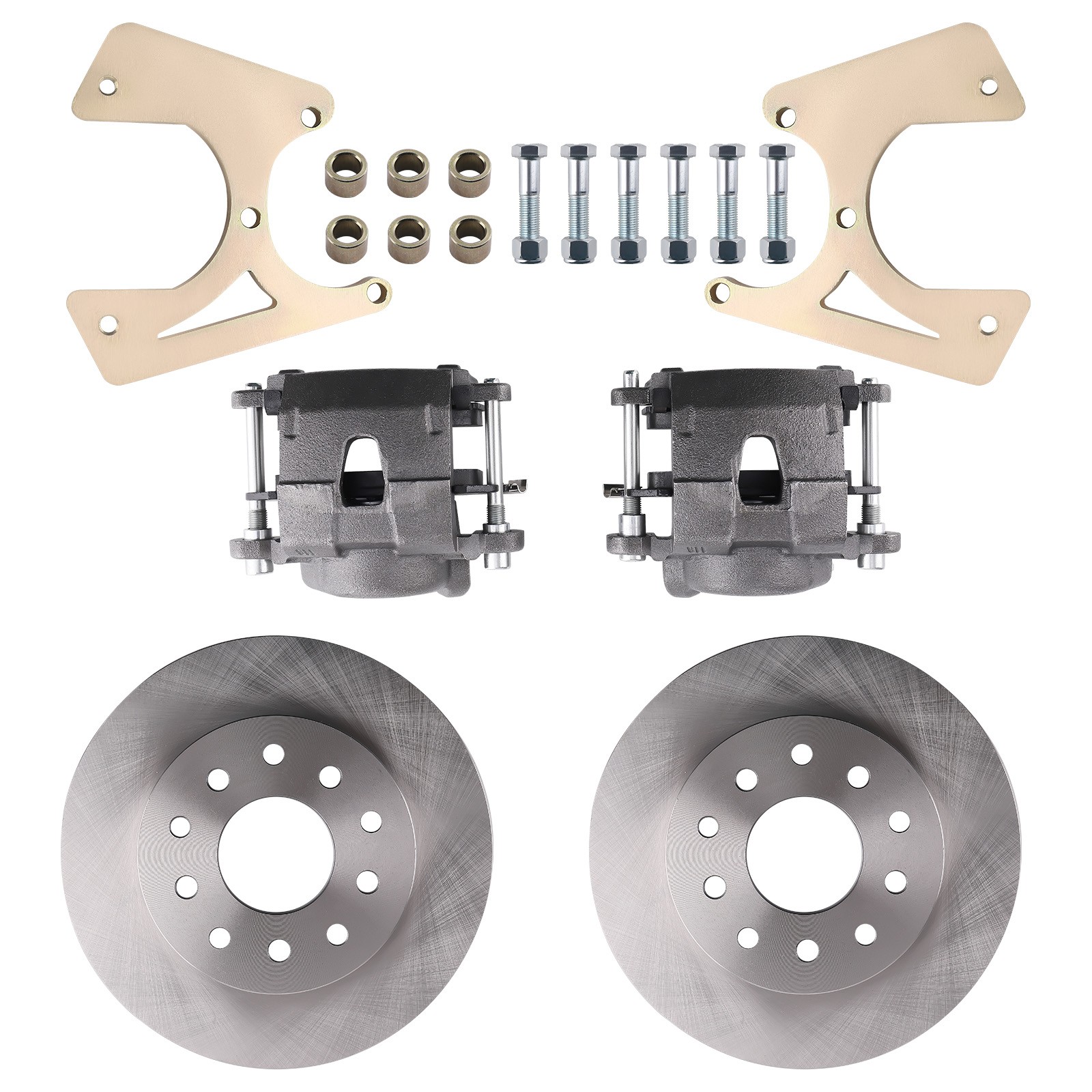 Bolt-On Rear Disc Brake Conversion Kit for GM 10 & 12 Bolt  w/ Black Calipers