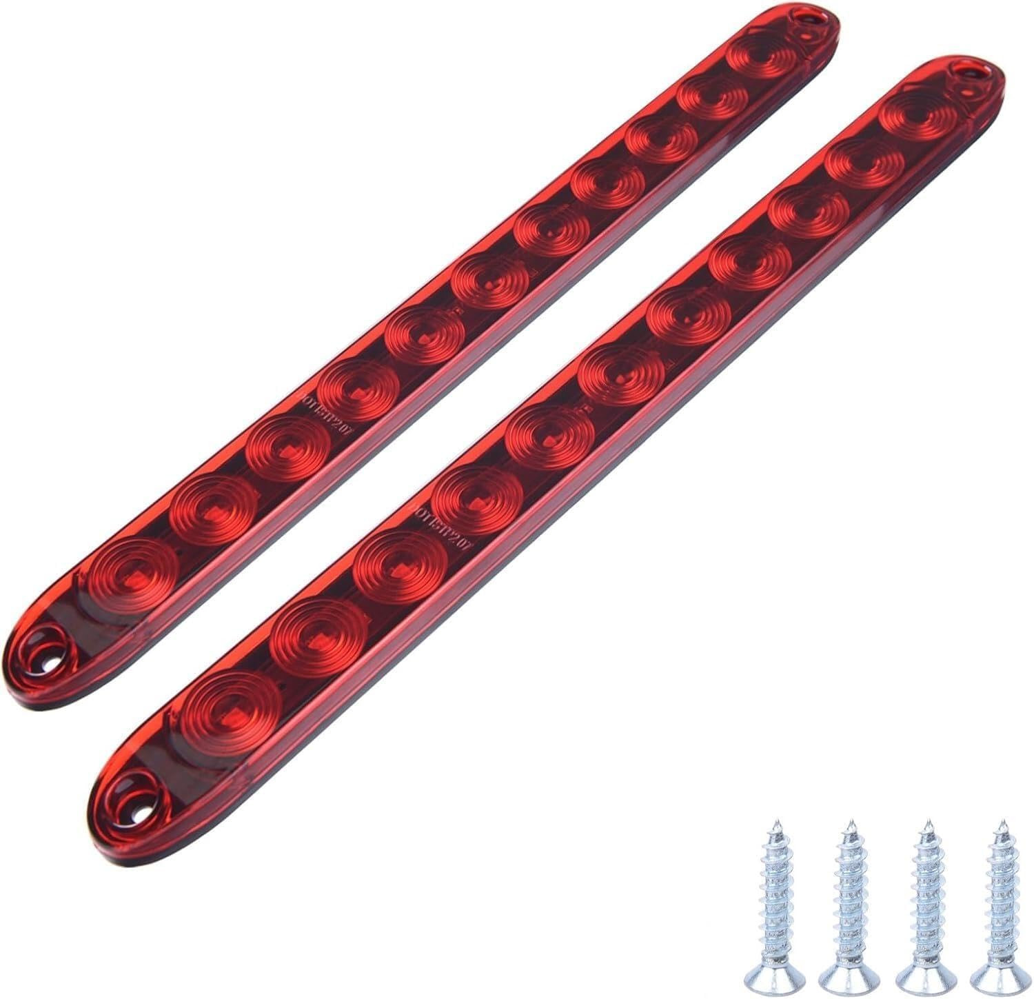 11 LED Red Trailer Brake Tail Light,2PCS 16” LED Bar Stop Turn Signal Tail Light