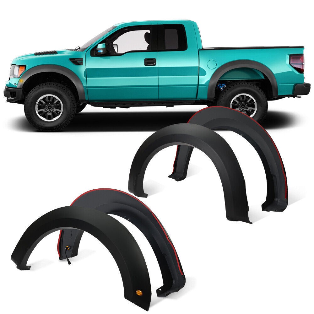 4 PCS Raptor Sport Style Fender Flares Fits For 2015-2017 Ford F150 Styleside