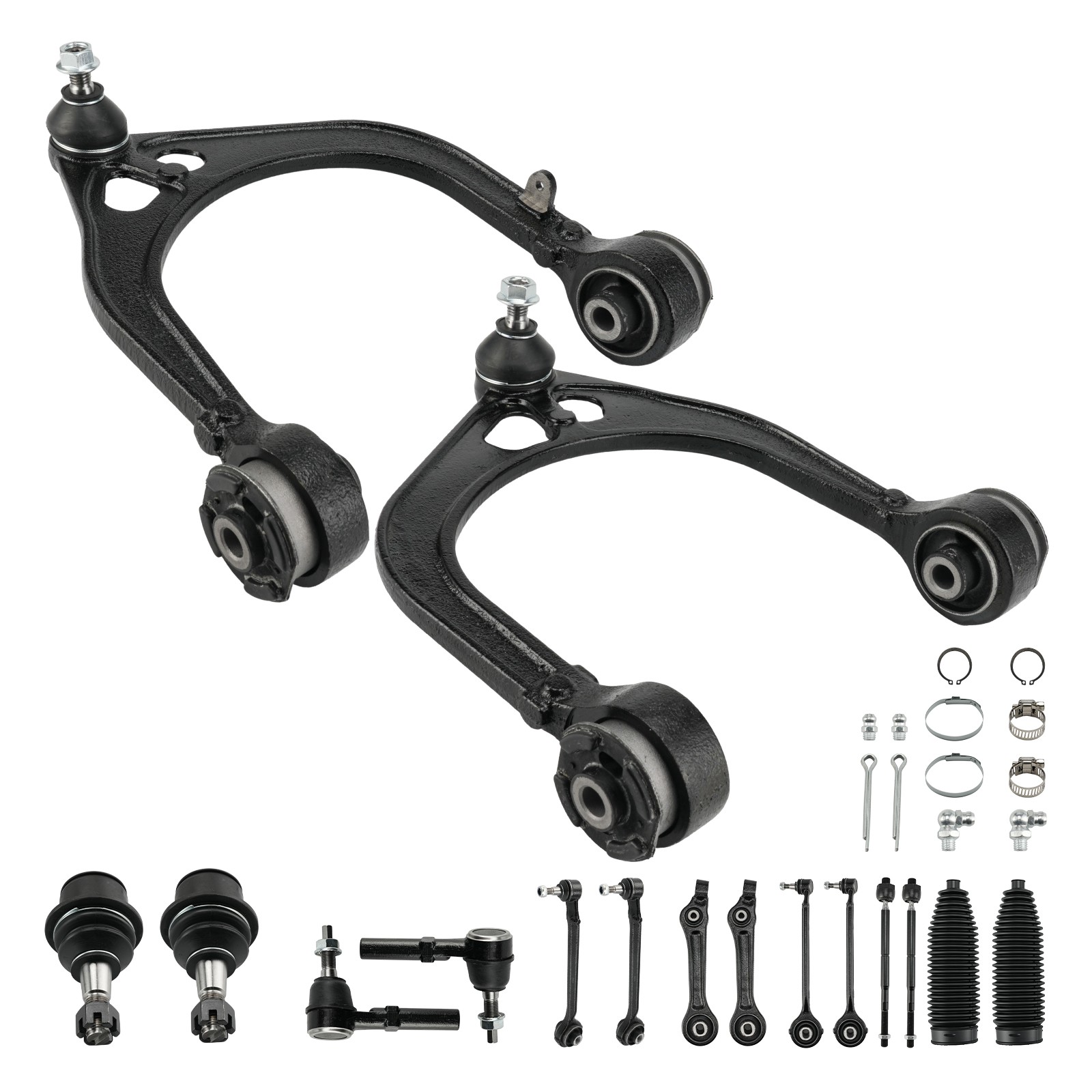 16x Front Control Arms Ball Joints Tie Rods Sway Links Boots For 300 Charger