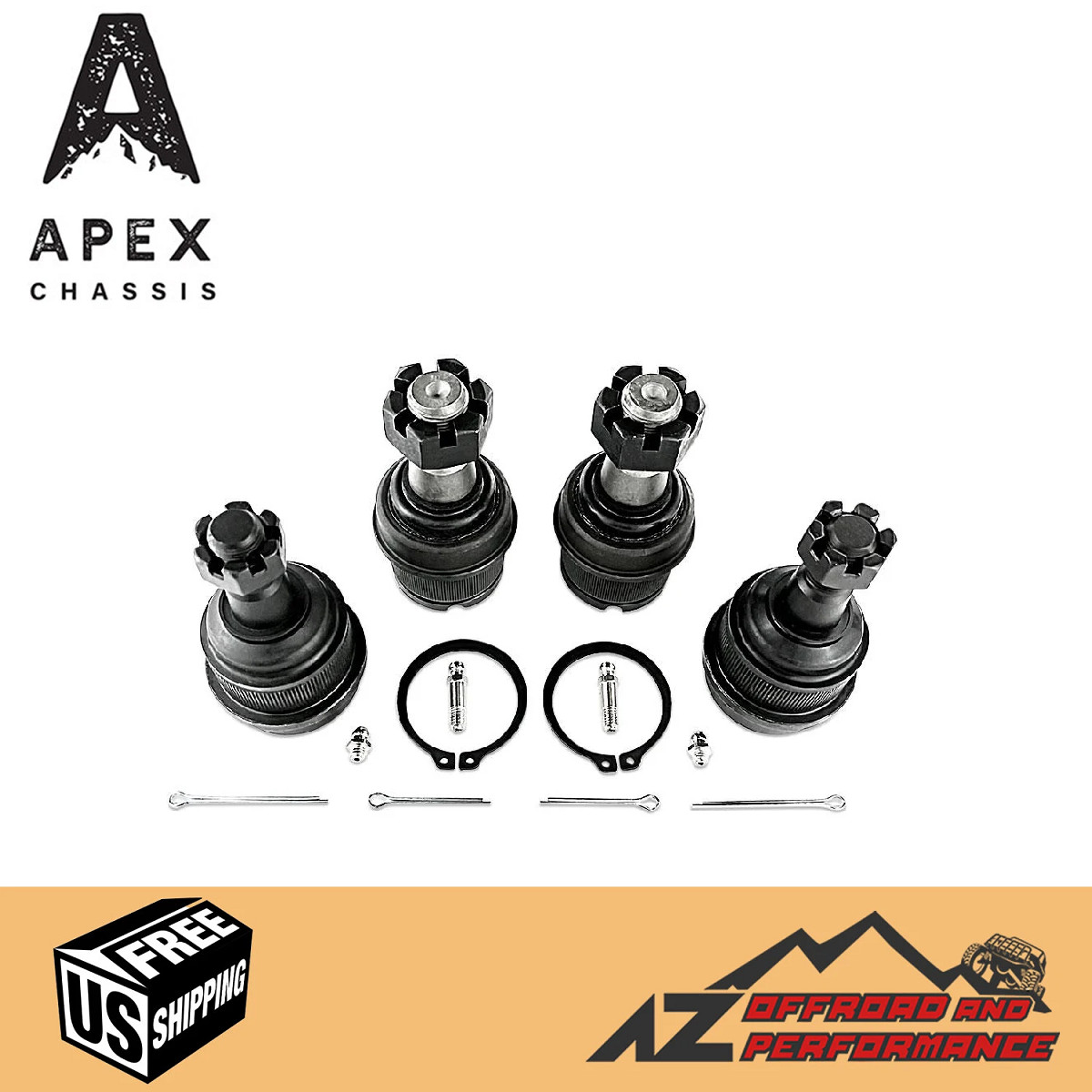 Apex Chassis Super HD Ball Joint Kit - Knurled for '03-'13 Ram 2500 / 3500 4WD