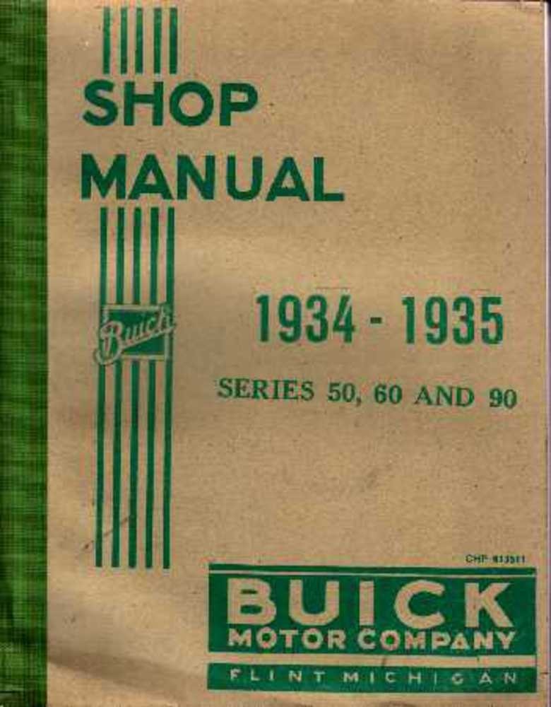 1934-1935 Buick 50, 60, 90 Series Factory Shop Service Manual