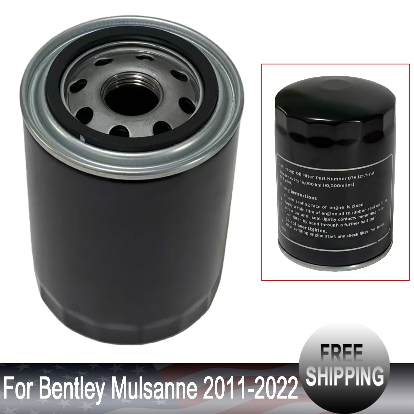 NEW For Bentley Mulsanne 2011-2019 2020 2021 2022 07V121717A Oil Filter USA