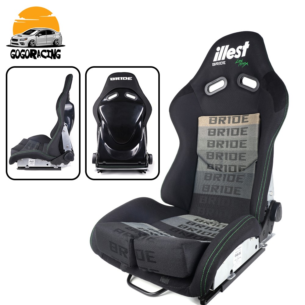 Universal BRIDE Seats Low Max JDM Racing Seats + Fiberglass Backrest w/ Slider