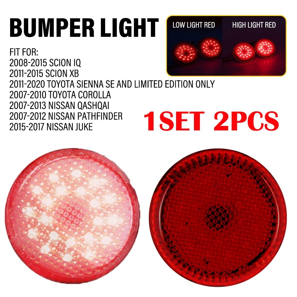 2-20X For Toyota Corolla 2007 08-2010 LED Tail Brake Rear Bumper Reflector Light