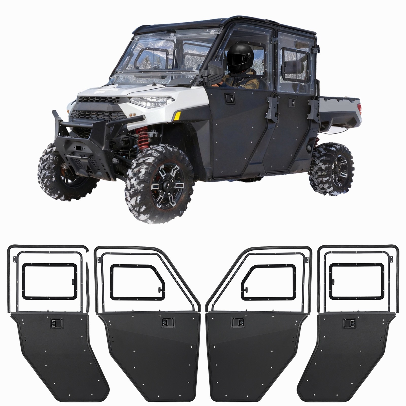 UTV 2-in-1 Half / Full Cab Enclosure Door For 19-27 Polaris Ranger Crew XP 1000