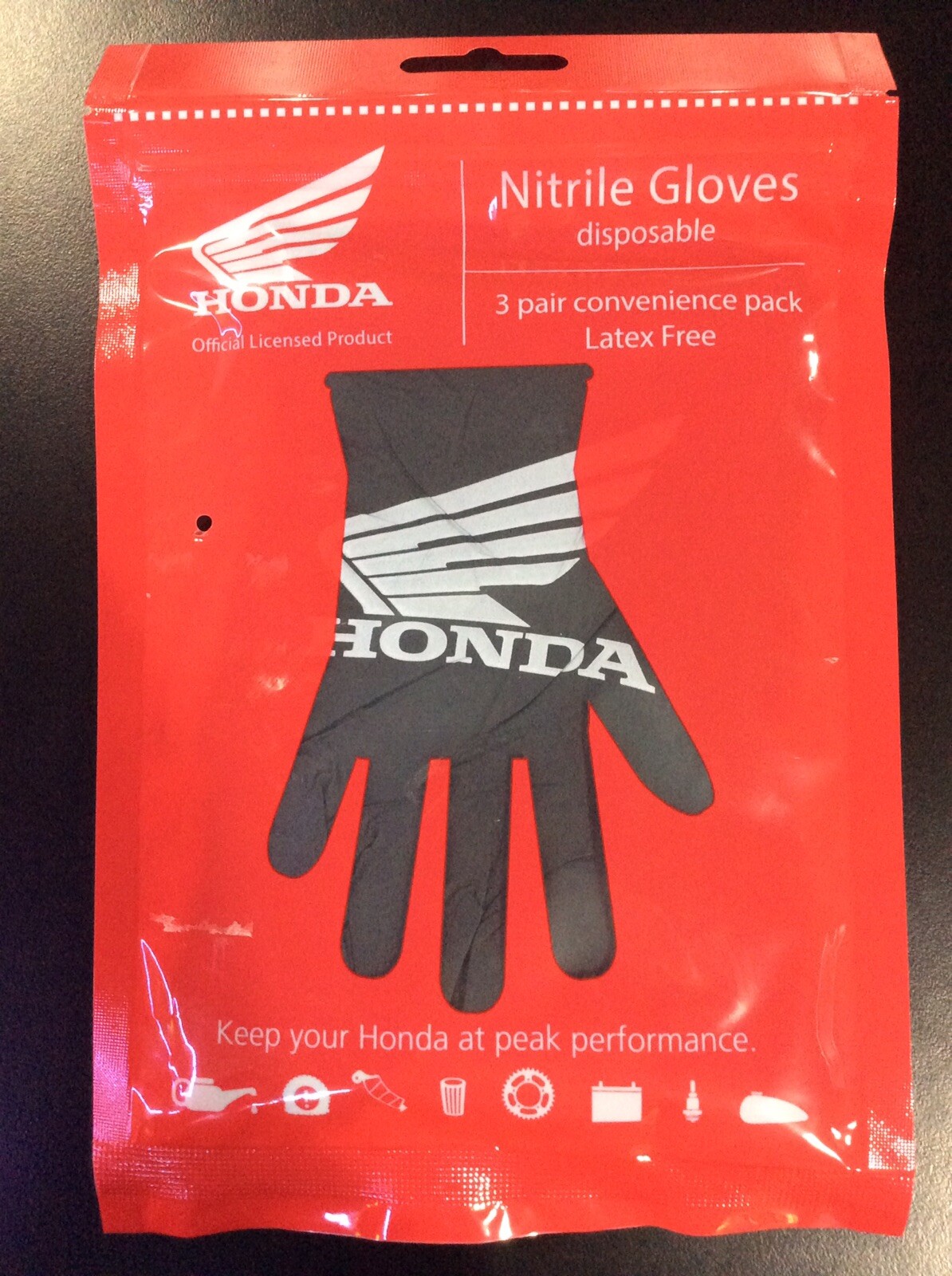 HONDA NITRILE GLOVES DISPOSABLE 3 PAIR CONVENIECE PACK LATEX FREE XL
