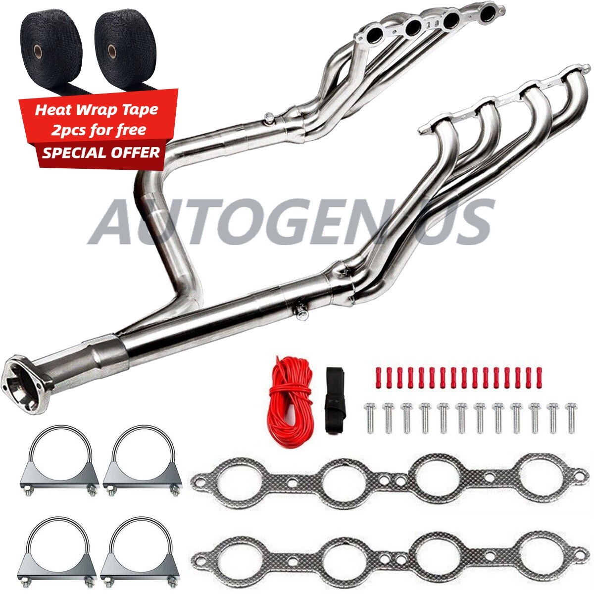 Long Tube Headers w/Y-Pipe for 99-06 LS Based Vortec 4.8/5.3/6.0 for GM Truck