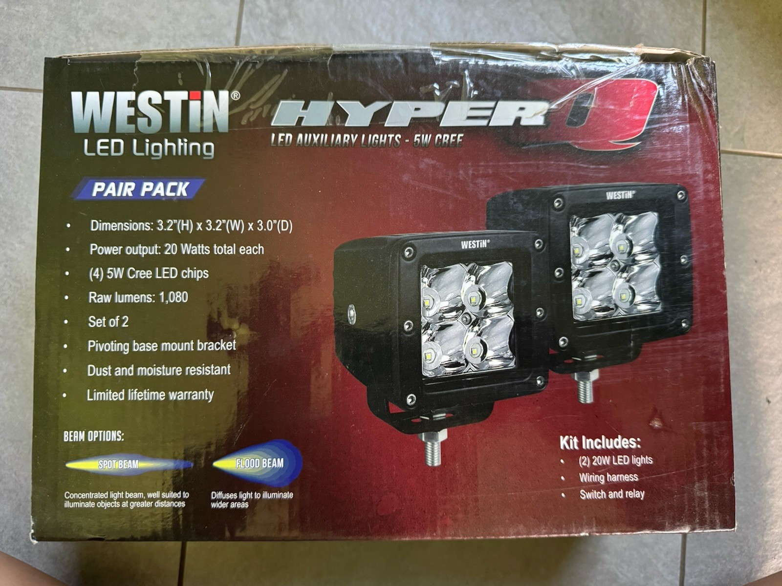 Westin 09-12200B-PR HyperQ LED Auxiliary Lights, Set of 2