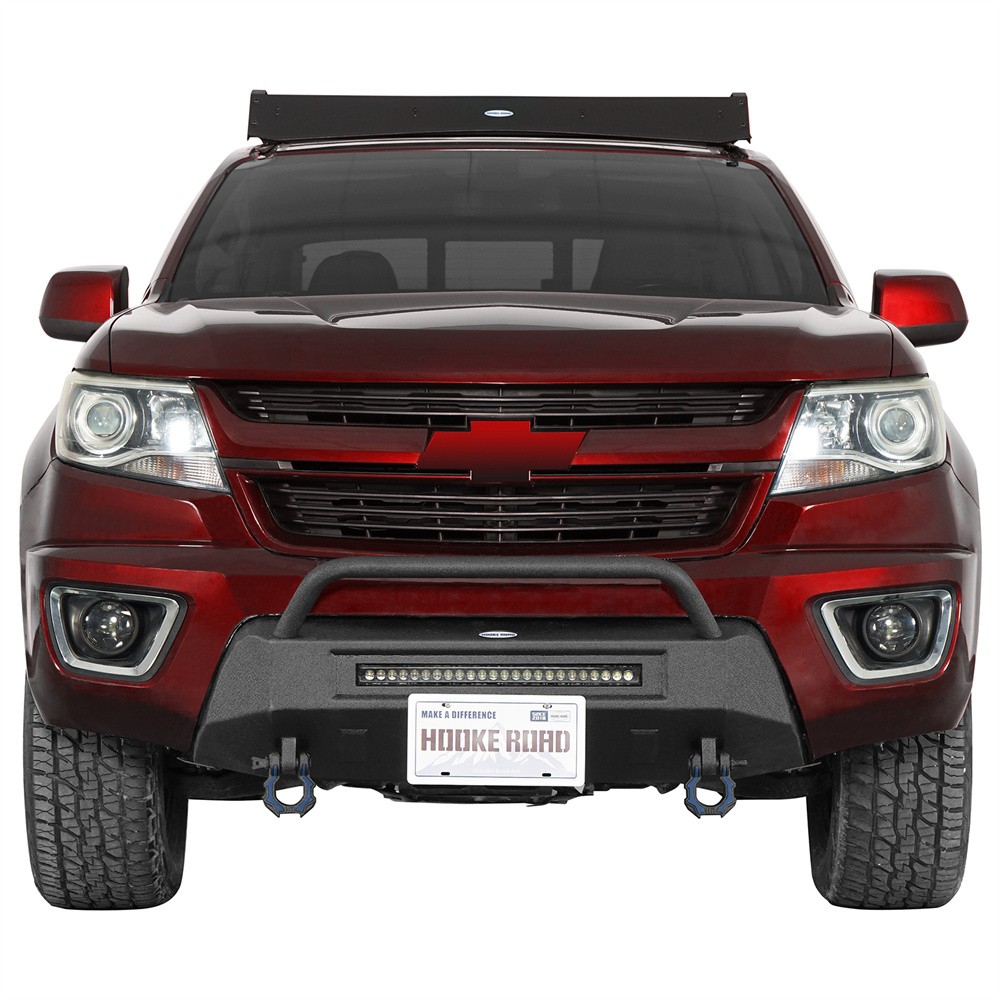 Bull Bar Blink Stubby Steel Front Bumper w/ Light Bar Fit 15-20 Chevy Colorado