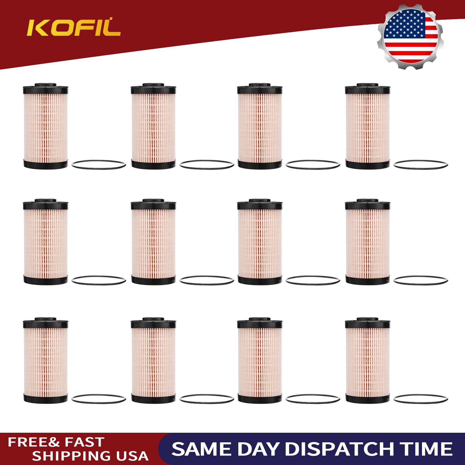 (12X) Fuel Filter FF266 5335504 800154401 FF73000 3698447 For FleetGuard Cummins (12X) Fuel Filter FF266 5335504 800154401 FF73000 3698447 For FleetGuard Cummins