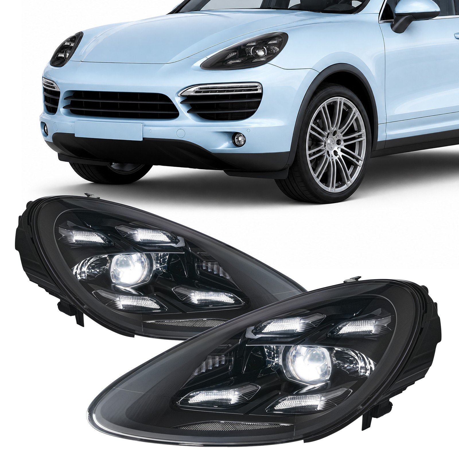 VRC Full LED Headlights for 2011-2014 Porsche Cayenne Upgrade 2023 PDLS Style VRC Full LED Headlights for 2011-2014 Porsche Cayenne Upgrade 2023 PDLS Style
