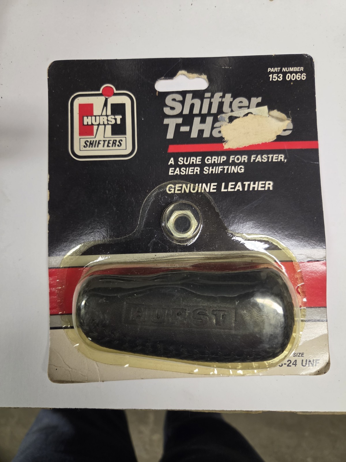 Hurst- Genuine Leather T-Handle Shifter NEW Old Stock