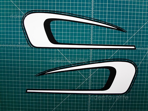 1973 - 1976 CB360 Custom B/W Decals 2pc Stickers fuel tank 73\' 74\' 75\' graphics