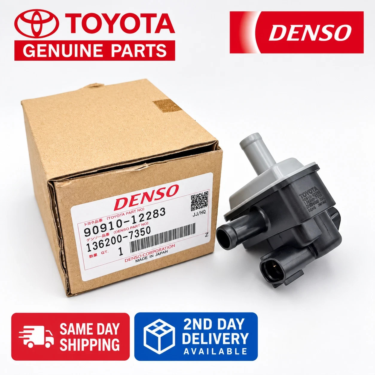 Genuine Toyota 90910-12283 Vapor Canister Purge Solenoid EVAP Valve