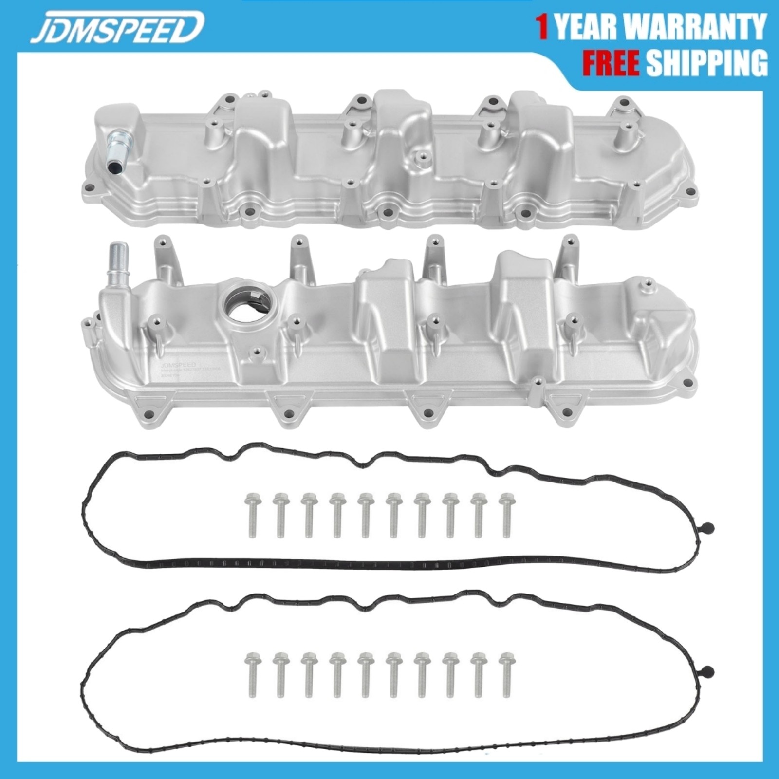 2PCS Aluminum Valve Cover with Gasket For Chevy Silverado 1500 Tahoe 2014-2020
