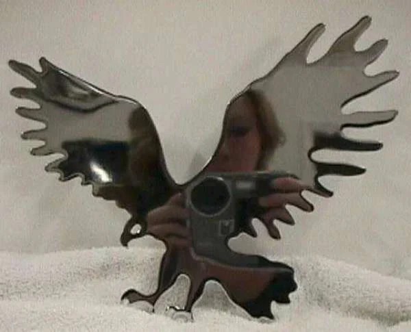 Cutouts Eagle Face Right & Left Stud Mount Chrome 9-1/2\ Cutouts Eagle Face Right & Left Stud Mount Chrome 9-1/2\