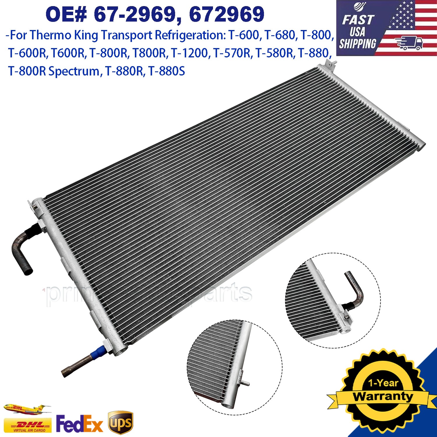 New Coil Condenser 67-2969 672969 For Thermo King T570R T-600 T-680 T-800 T-600R
