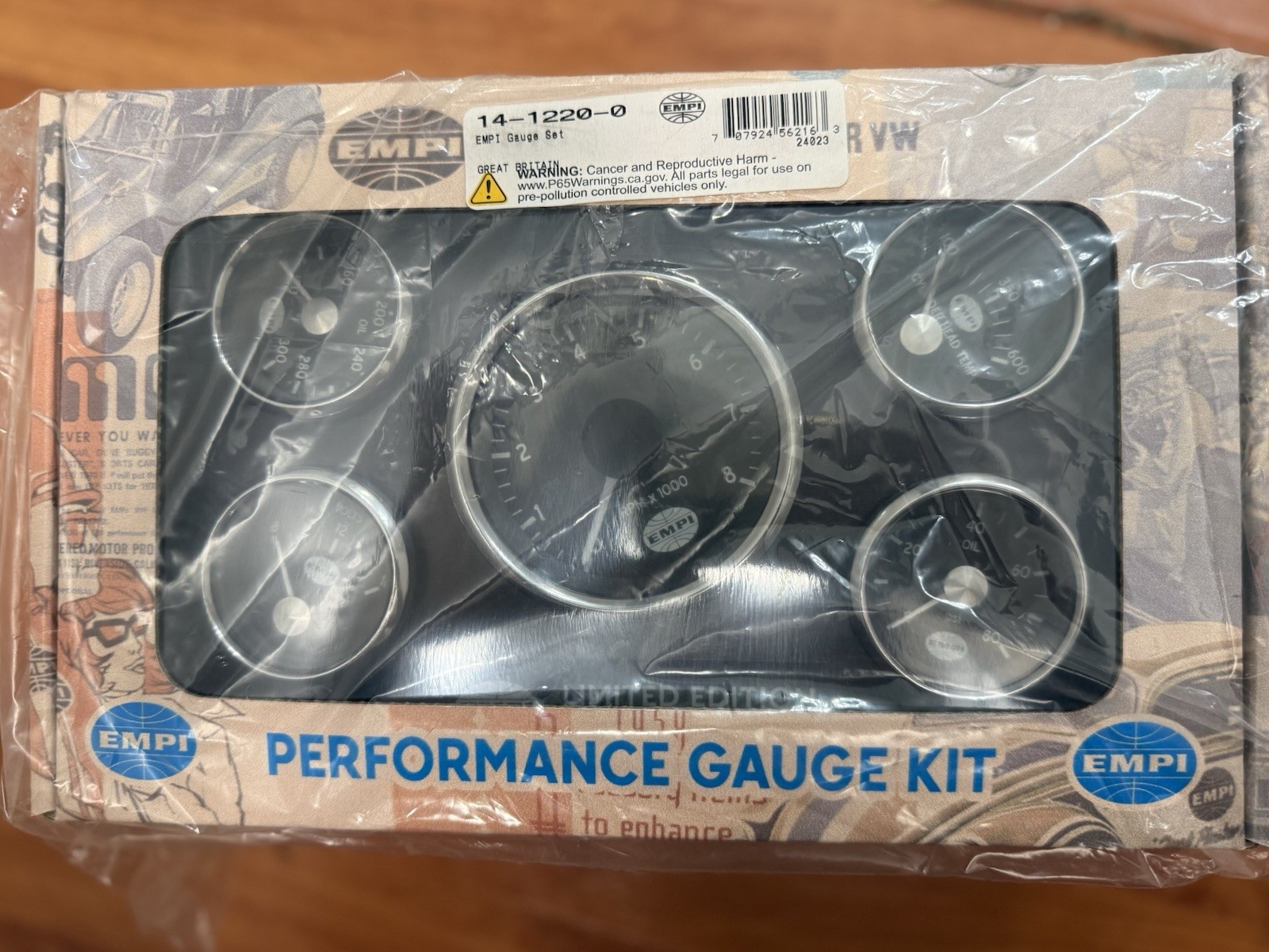 EMPI part number 14-1220-0 refers to a vintage-style EMPI GTV Rally Gauge