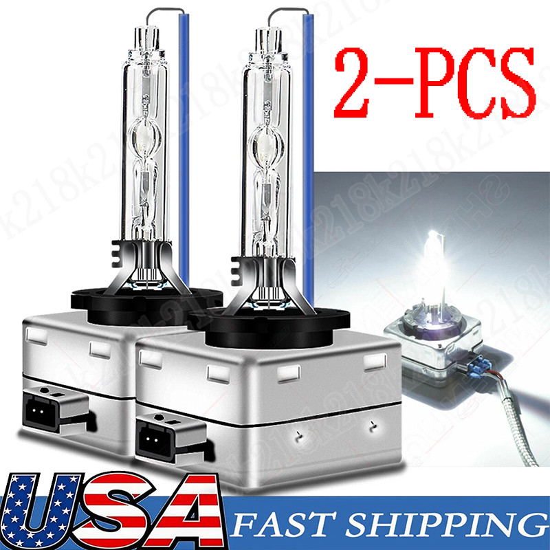2 PCS D1C D1S D1R 6000K Cool White HID Xenon Headlight Light Bulbs Replacement