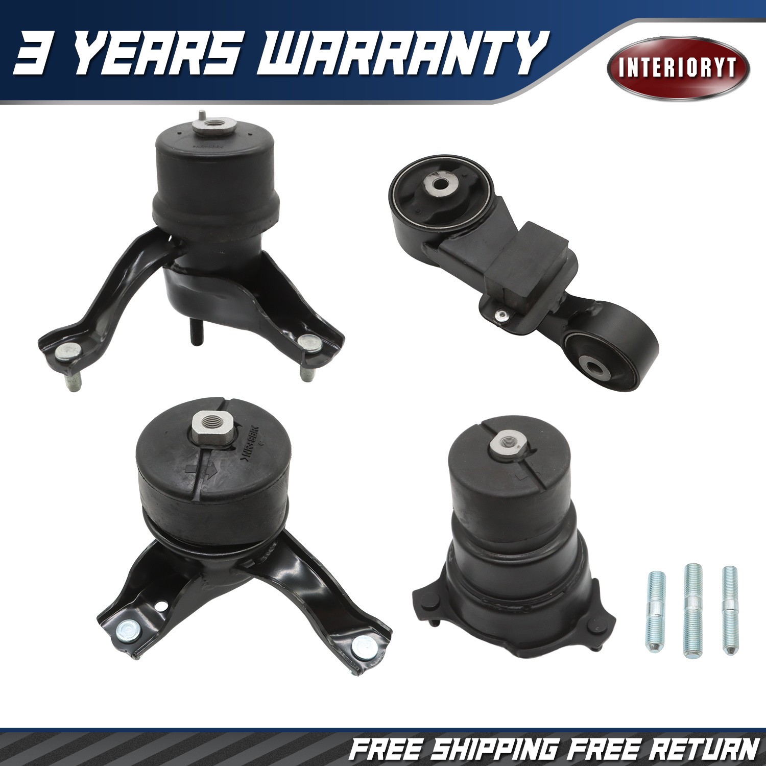 4pcs Motor Mount Kit for 2012-17 Toyota Camry 2.5L Gas Engine Automatic Trans AT