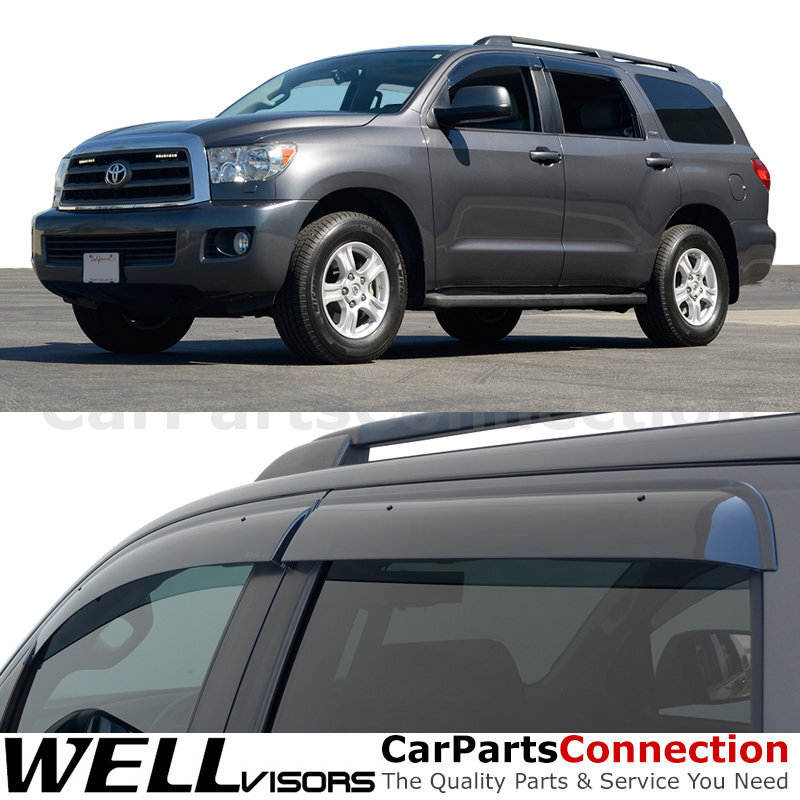 WellVisors For Window Visors For 08-22 Toyota Sequoia Sun Visors For Deflectors