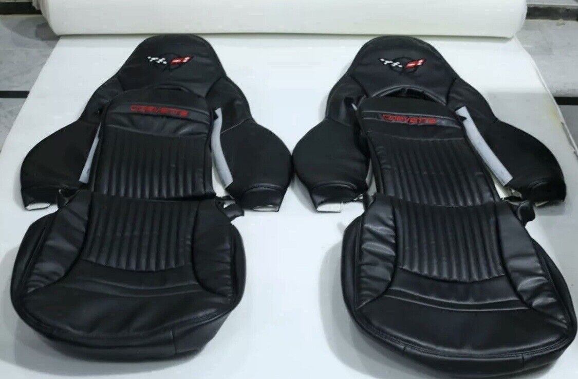 Corvette C5 Sports 1997-2004 Black Synthetic/Faux Leather Car Seat Covers