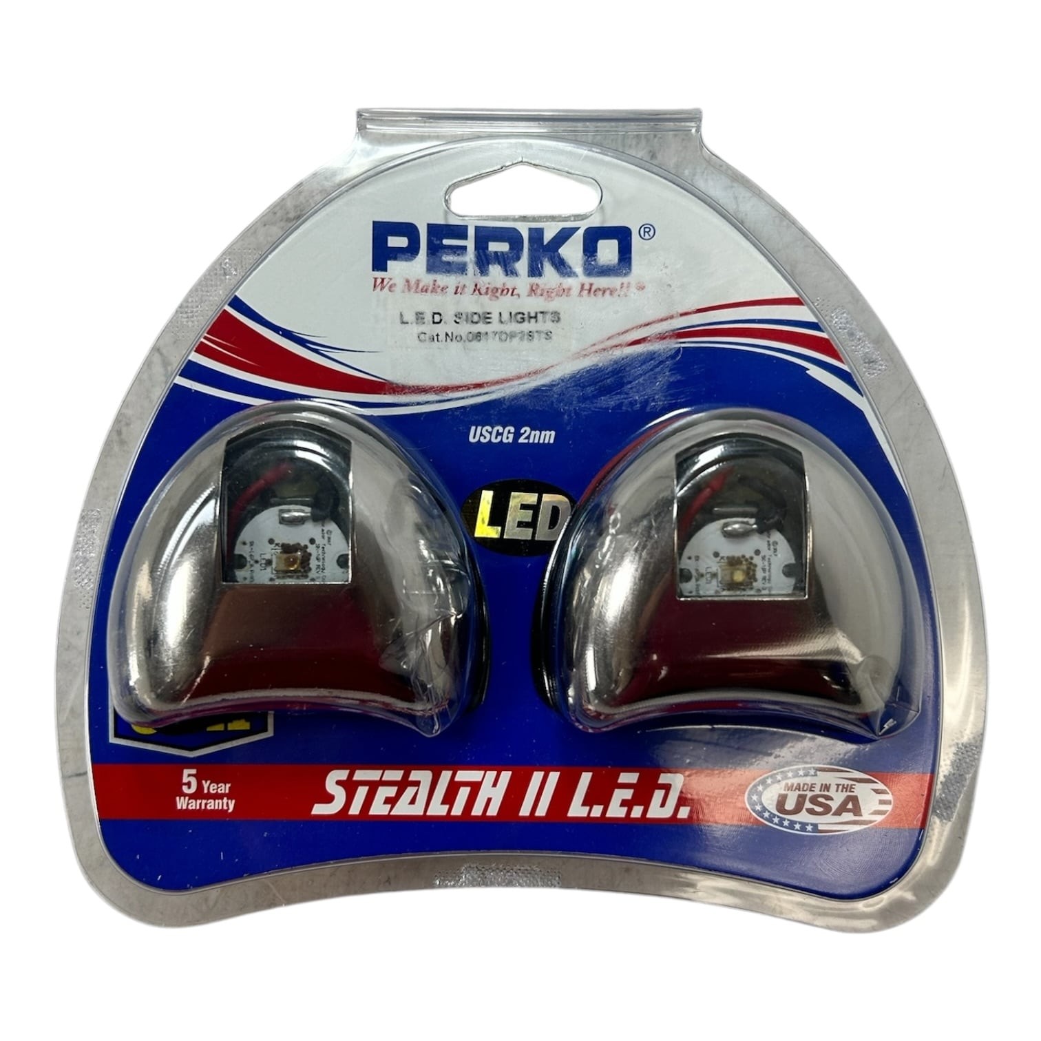 Perko 0617DP2STS, A-16 SS Stealth II LED Red & Green Side Lights USCG 2nm