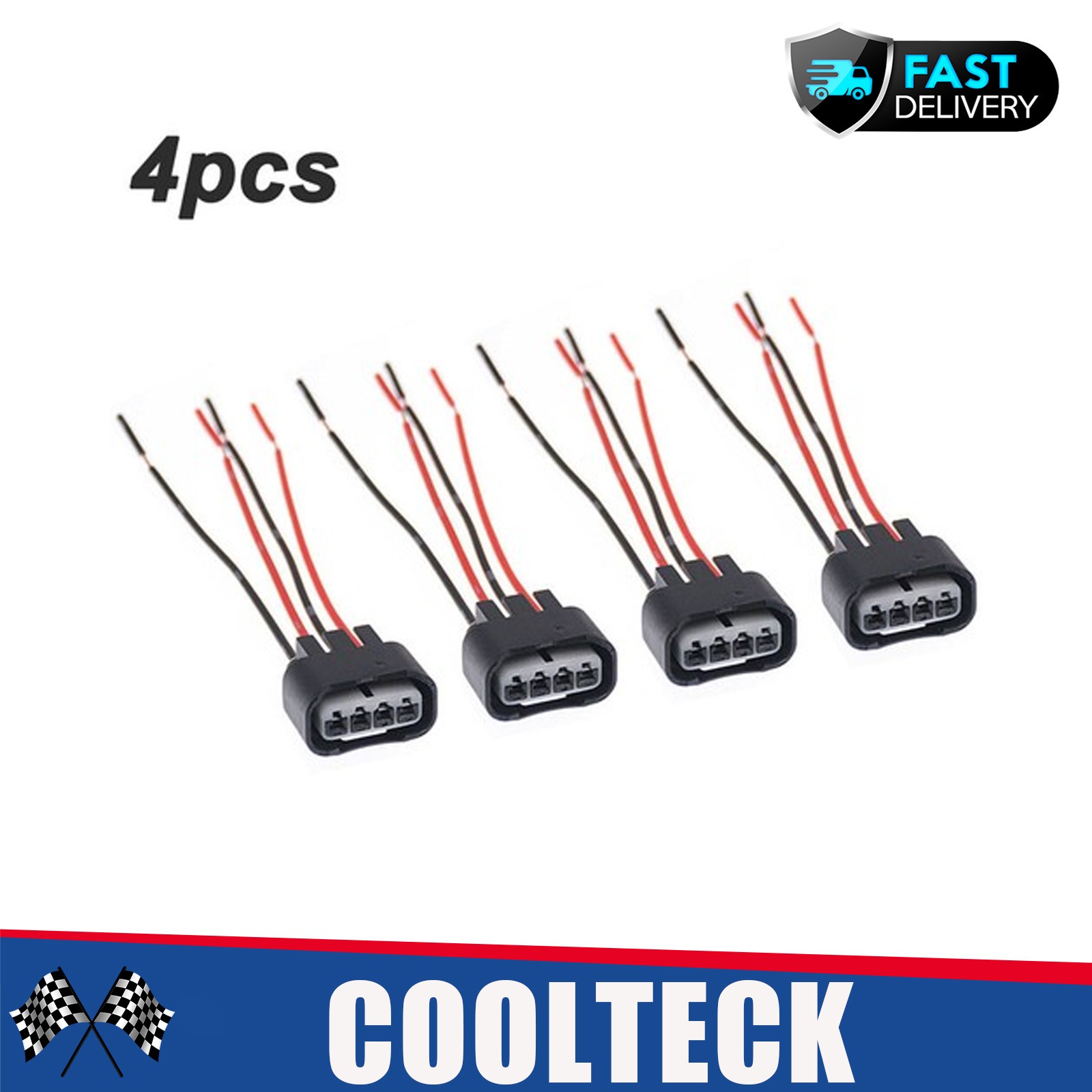 4PCS For 2002-2010 Toyota Camry 2.4L Ignition Coil Female Connector Plug Harness