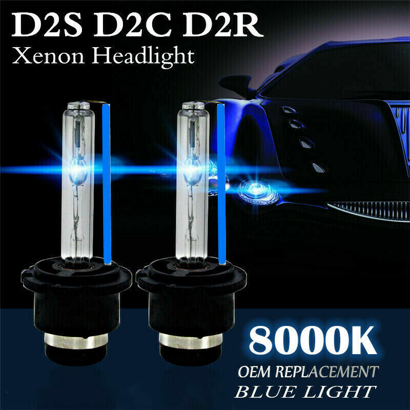 2 Pcs D2S 55W 8000K HID Xenon Replacement Low/High Beam Headlight Lamp Bulbs