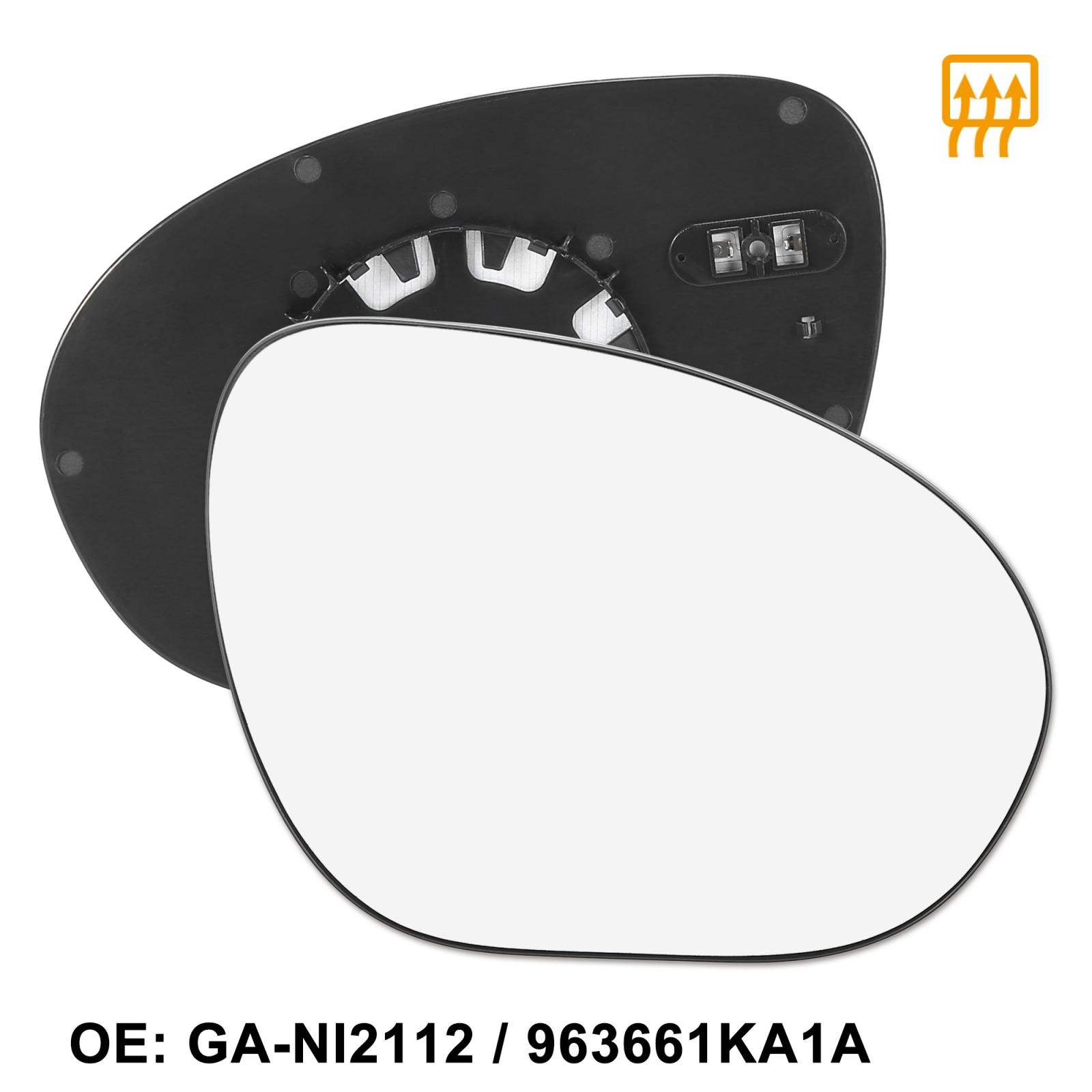 Mirror Glass w/ Backing Heated Passenger Side RH for Nissan Cube Juke 2009-2014 Mirror Glass w/ Backing Heated Passenger Side RH for Nissan Cube Juke 2009-2014